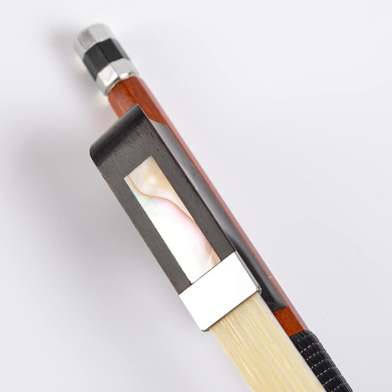 WinsterBow Brazilwood Ebony Violin Viola Cello Bow Full Size Ebony Frog with Natural Horsehair (viola Bow 1/2) - Image 2